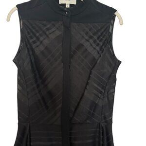 Public School New York black sheer stripe midi dress